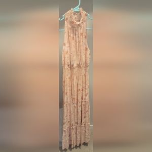 Maxi pink floral dress